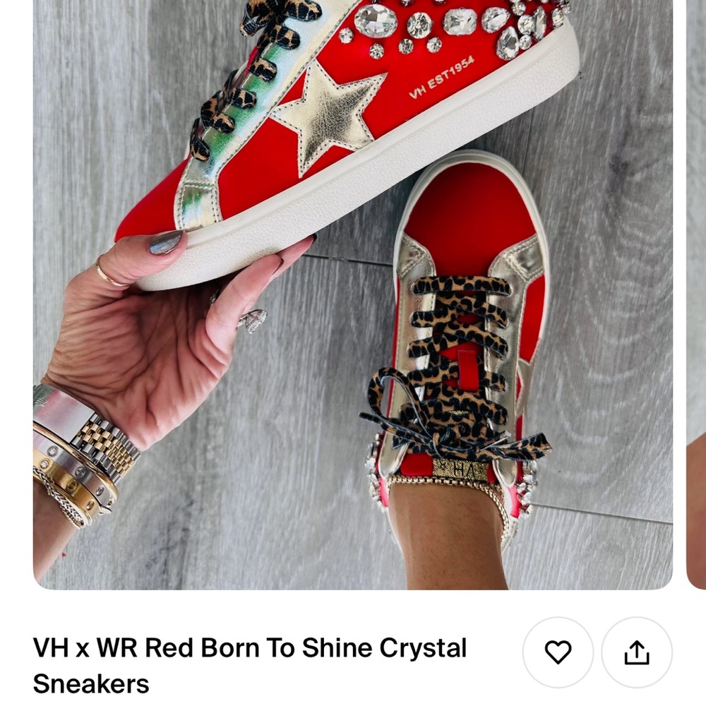 Red Born To Shine Crystal Sneakers